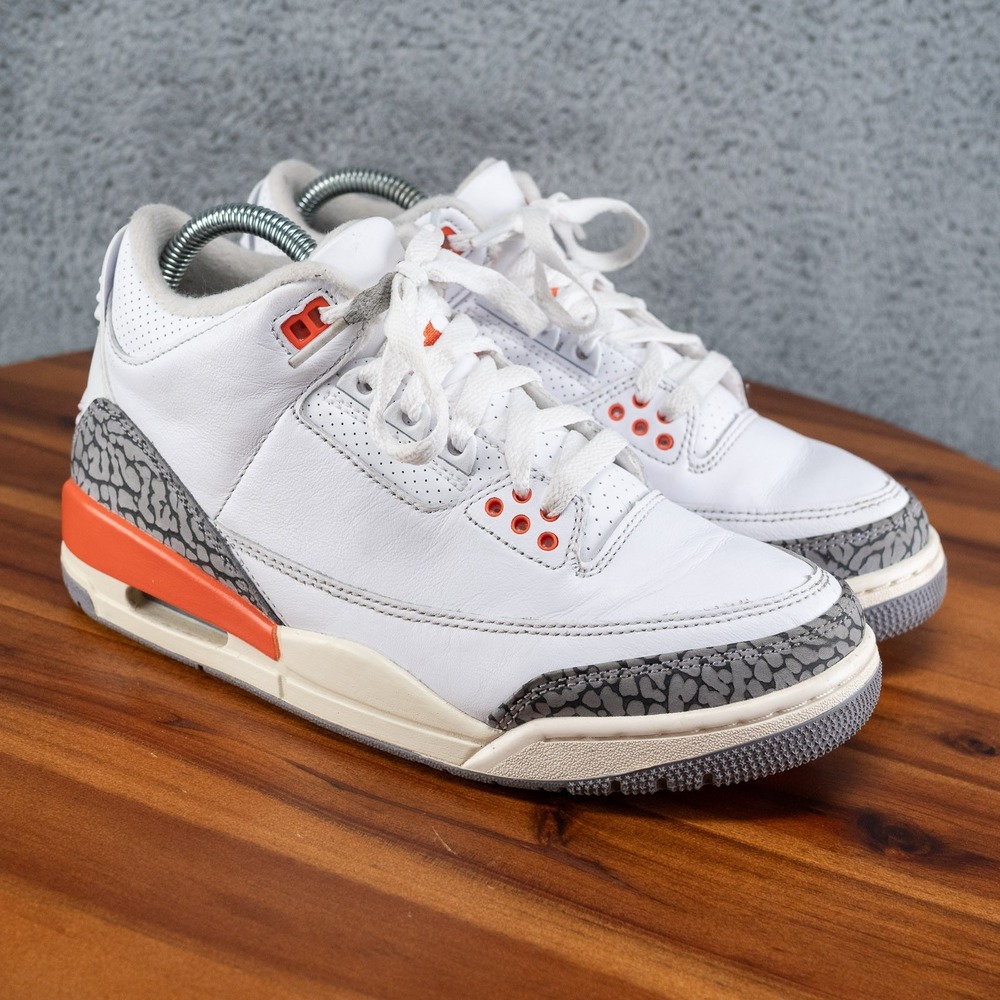 Air Jordan 3 'Georgia Peach' White Cement Sneakers Size 7.5 CK9246-121